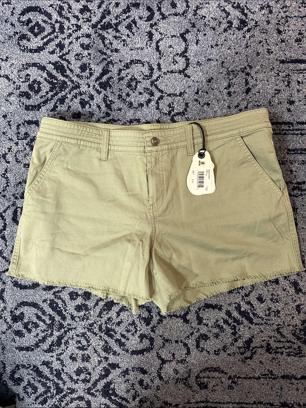 NWT PRANA Women's Sancho Short Juniper Green Casual Frayed Hem Shorts Size 14